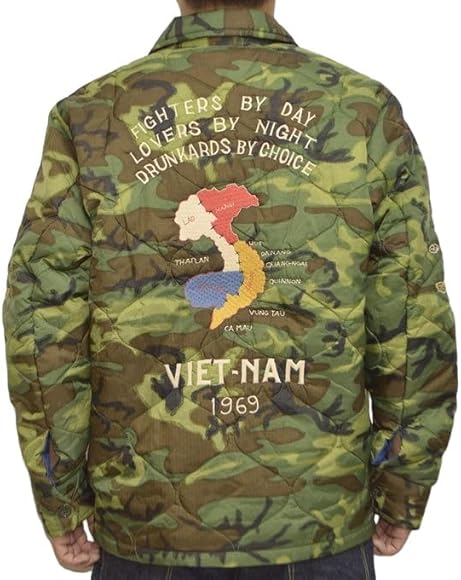 テーラー東洋　迷彩柄 刺繍 ベトナムジャケット M テーラー東洋迷彩柄 刺繍 ベトナムジャケット M